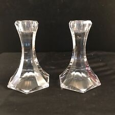 A Pair 5 Inch Lead Crystal Taper Candle Holder By PartyLite picture