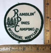 Vintage Ramblin’ Pines Camping Campground Patch Woodbine Maryland Travel Used picture