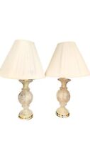 Antique 80s Set Of Crystal CLEAR Urn Lamps, Table Lamps, Bedside Lamps picture