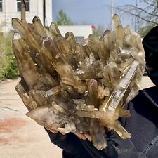 17.9LB Natural Citrine cluster mineral specimen quartz crystal healing picture