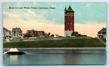 Postcard Reservoir and Water Tower, Lawrence, Mass 1913 J188 picture