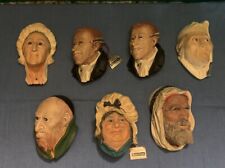 Vintage Bossons Chalkware Heads - 7 - Fagin, Scrooge, England 1964, Paper Tags picture