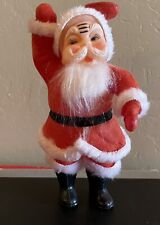 Vintage MCM 50’s Flocked Dancing Waving Blow Mold Santa Clause Large 8” picture