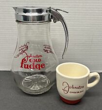 Johnstons Milwaukee Cold Fudge Hot Chocolate Mug Syrup Vintage 1940s Pitcher picture