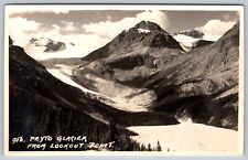 Canada Alberta Peyto Glacier from Lookout Point Postcard Vintage RPPC picture