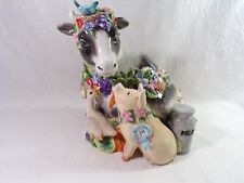 Fitz and Floyd Cookie Jar Country Chic Cow, Beautiful picture