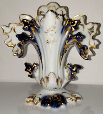Antique French Old Paris Spill Vase Cobalt Blue & Gold Circa 1800's picture