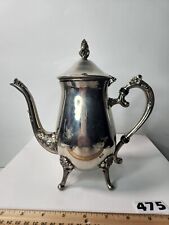 Teapot Fancy Decorative Silvertone Metal  9