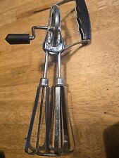 Vintage Stainless Steel Hand Beaters, Crank Hand Mixer, 10 Inch picture