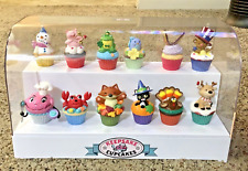 2016 Hallmark 12 Months of Fun Cupcake Ornaments and Display Used picture