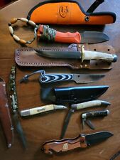 Vintage Pocket knife Lot Of 8 Winchester, Spyder Co, Buck, Hammer Brand, Stag picture