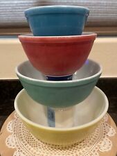 Vintage Pyrex Colored Nesting Mixing Bowls Set of 4 - 401, 402, 403, 404 picture