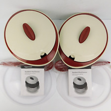 Tupperware Open House Insulated MEDIUM AND SMALL Oval Servers Set Cinnamon - NEW picture