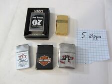 Zippo lighter lot 5 pre-owned zippos lighters Jack Daniels Harley Natl Homes etc picture