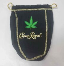Crown Royal Custom Black Small Pint Bag w/ Hemp Leaf Patch picture