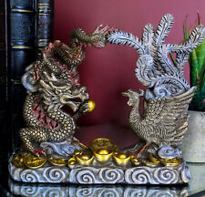 Ebros Feng Shui Yin and Yang Harmony Golden Dragon & Phoenix Figurine 6