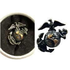 WWII / WW2 US U.S.M.C. MARINE CORPS EGA 1938 CAP Brass Screw Back EMBLEM/ Pin picture
