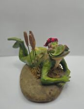 The Redneck Frog On A Rock Small Statue Figurine Signed B.J Jones 74/5000 RARE picture