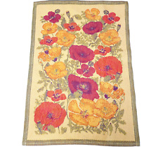 Ekelund Woven Cotton Tea Kitchen Towel Large 27 X 18 Sweden Floral Red Poppies picture