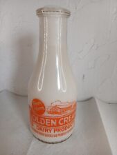 Vintage Golden Cream Dary Products 1952 Glass Milk Bottle Pueblo Colo. 1 qt. picture