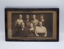 Vintage Framed & Matted Photo of Family - Mother, Father & Five Daughters picture