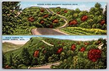 Copper Harbor Michigan~Scenic Brockway Mountain Drive~1951 Linen Postcard picture