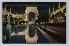 San Francisco CA Court Of Reflection At Night Golden Gate Expo Vintage Postcard picture