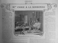 1906 WOMAN MARIE CURIE SORBONNE 1 ANTIQUE NEWSPAPER picture