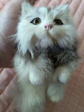 Vintage Lifelike Cat Kitten Realistic Fur Beige Brown White tones picture