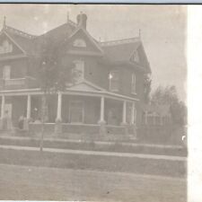 c1910s Midland Ont. Canada RPPC Huge Victorian Home House Real Photo Family A173 picture