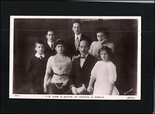 A0603 Royalty TM King & Queen of greece & Family vintage postcard picture