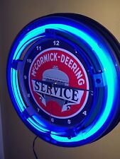 McCormick Deering Service Tractor Barn Farm Advertising Neon Wall Clock Sign picture