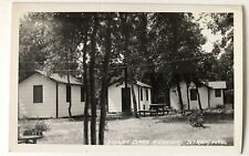 VINTAGE POSTCARD RPPC Photo 1930s Shady Oaks Resort Cabins Siren, Wisconsin ￼WI picture