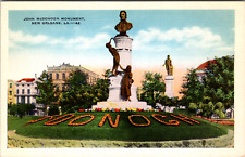 New Orleans Louisiana LA John McDonogh Monument Vintage C 1940's Postcard picture