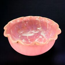 Studio Art Pottery Bowl Dish Hand Made Mauve Pink With White Spots Glazed Signed picture