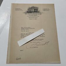 The First National Bank Of Port Arthur Texas Letter 1935 picture