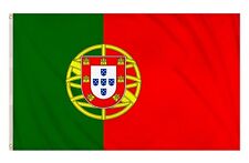 LARGE PORTUGAL FLAG 5x3FT PREMIUM COLOUR NATIONAL BANNER WITH BRASS EYELETS picture