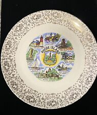 Vintage Rhode Island State Plate Porcelain Souvenir 10 1/4
