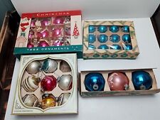 35 Vintage Shiny Brite + Coby  Glass Holiday Christmas Tree Ornaments With Boxes picture