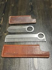 Junk Drawer Lot Leather Stainless Steel Barber Tools Unique Stylish Beard Care picture