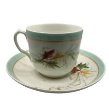 vintage limoges tea cup and saucer H&C/L Floral porcelain picture