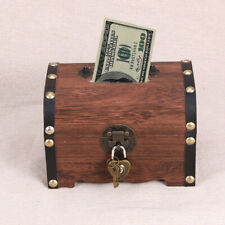 Vintage Treasure Storage Box Bank Organizer Saving Box Case with Lock for Home picture