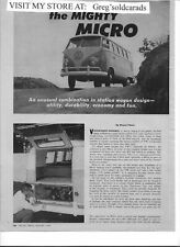 Original 1959 Volkswagen Station Wagon (Bus) 2 page Road Test,  like a print ad picture