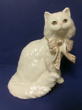 Lenox Sitting Pretty  Cat Figurine 24  Karat Gold Trim On Bow - 5 1/2