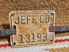 SCARCE EARLY 30s 40s JEFF. Co. JEFFERSON COUNTY COLORADO BICYCLE LISCENSE PLATE picture
