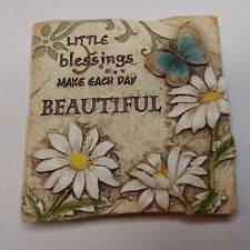 Little Blessings Make Each Day Beautiful Floral Design Resin Fridge Magnet Ganz picture