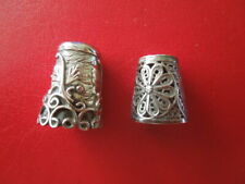 J3256 VTG TIMBLES  MEXICO  925 SILVER  FILIGREE 2  X  TOTAL   WEIGHT  12,1 GR picture