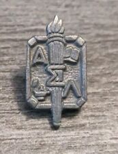 Alpha Sigma Lambda Higher Education Honor Society Vintage Pewter Lapel Pin picture