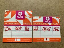 VINTAGE NORTHERN AIR CARGO NAC AIRLINES AIRPLANE BOARDING PASS LOT picture