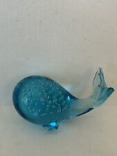 Turquoise Blue Glass Whale With Controlled Bubbles picture